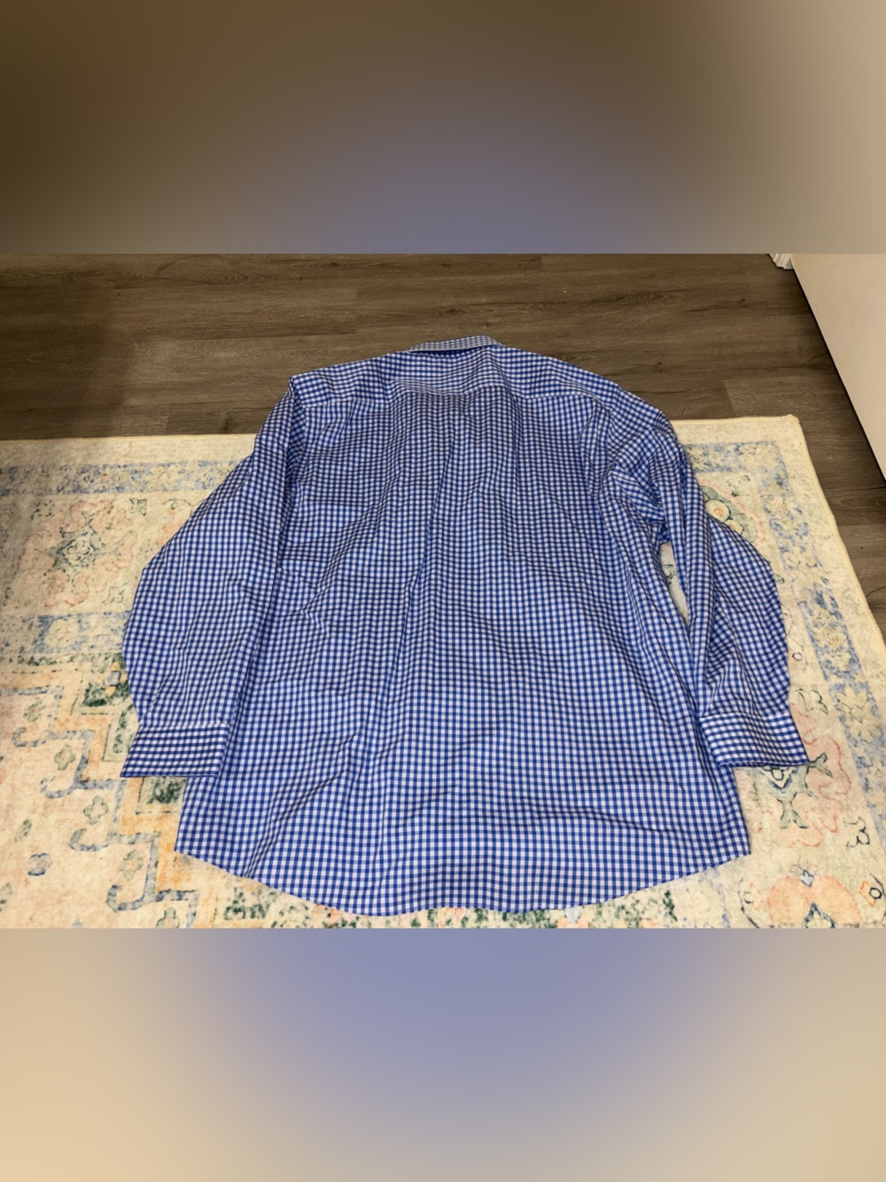 Kirkland men’s Signature Blue Gingham Button-Down Shirt NWT - Picture 4 of 4